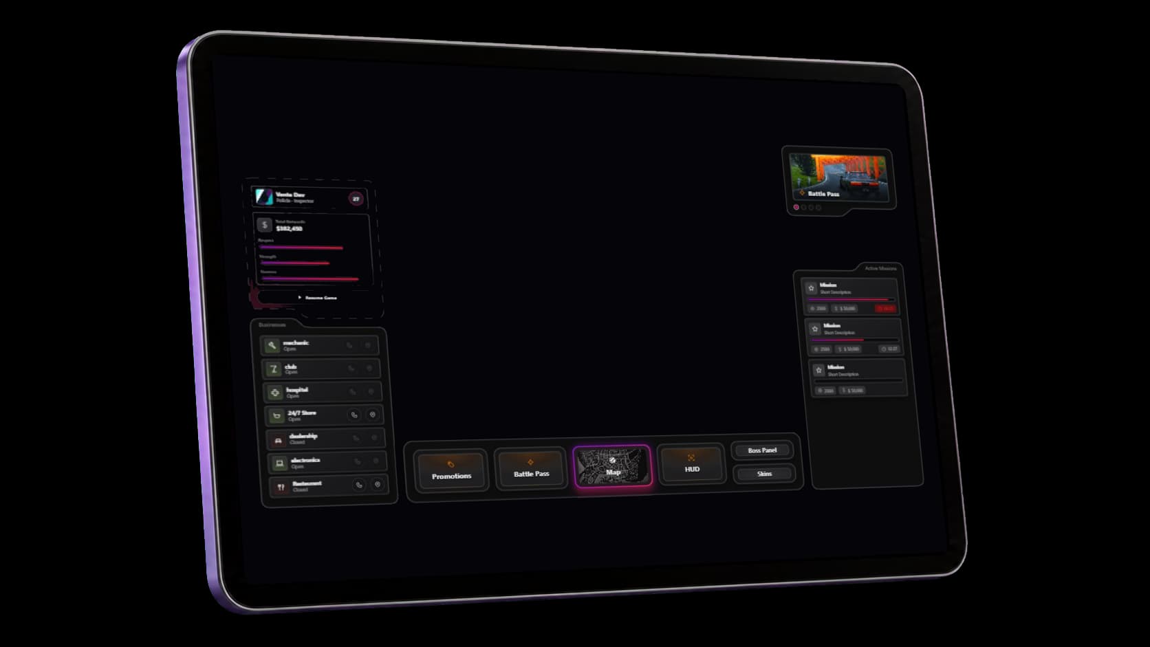 Vanta Pause Menu — NUI